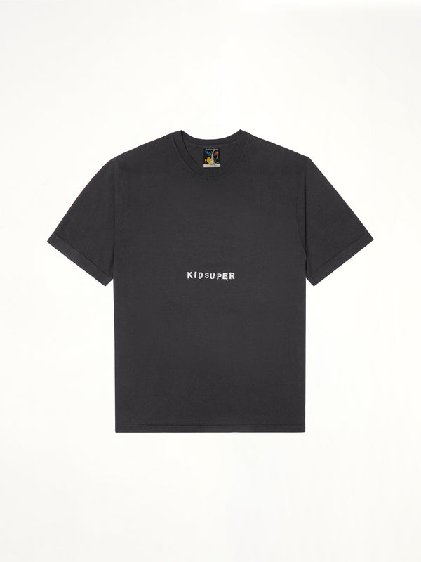 블랙 KID SUPER 로고 티셔츠