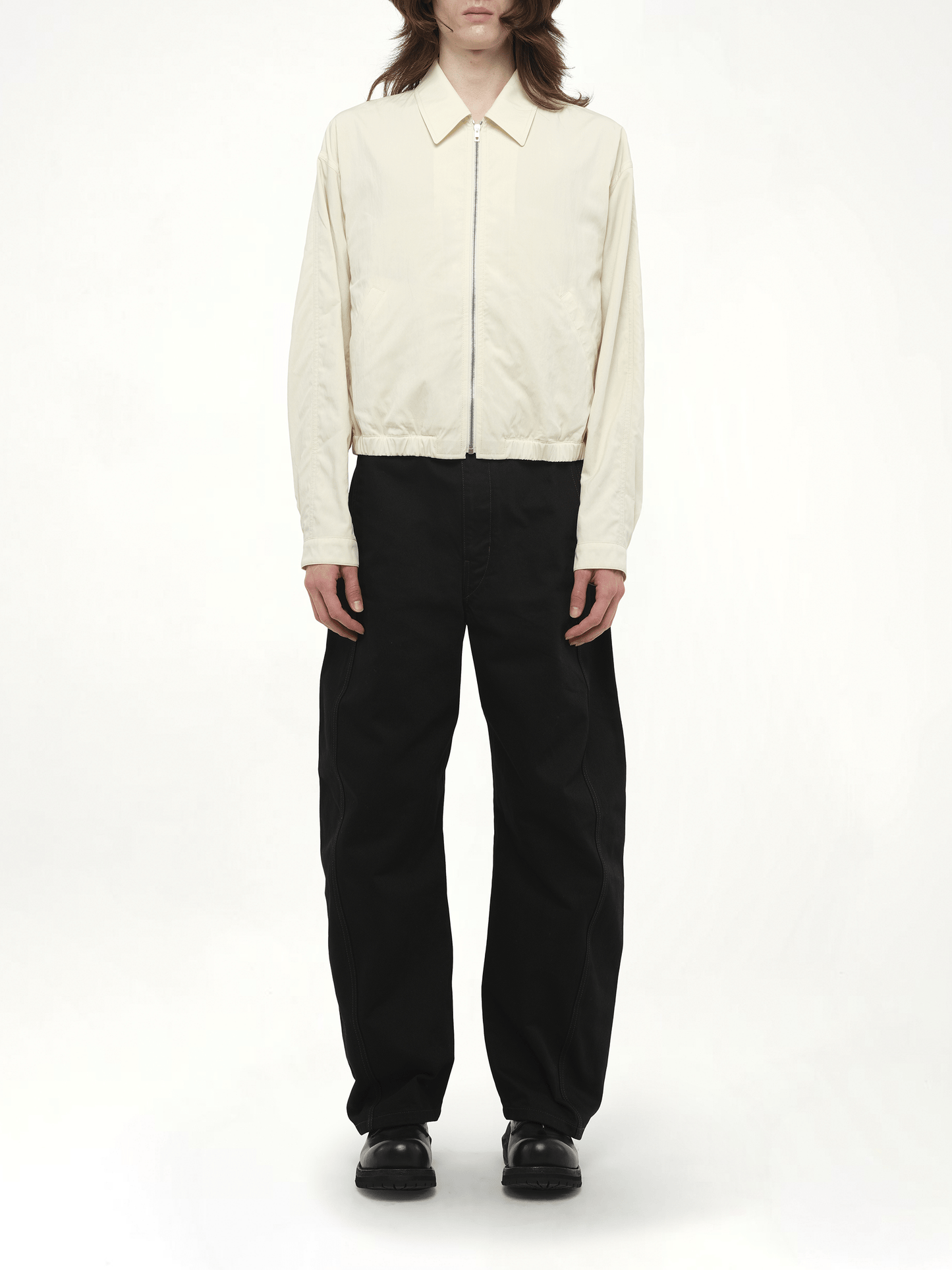 Zipped Blouson in Creamy White