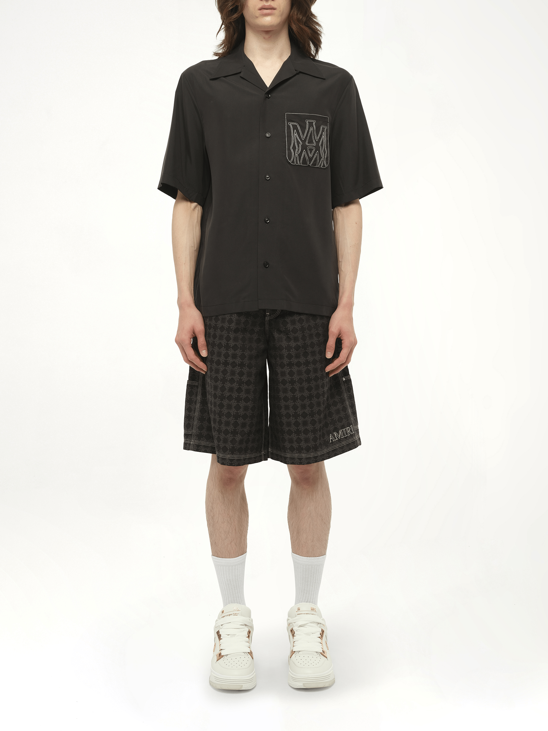 MA Outline Bowling Shirt in Black