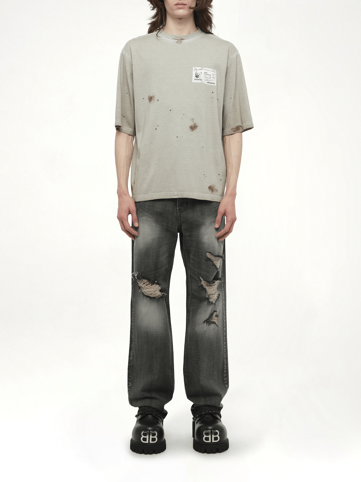 Peaches Print T-Shirt in Beige