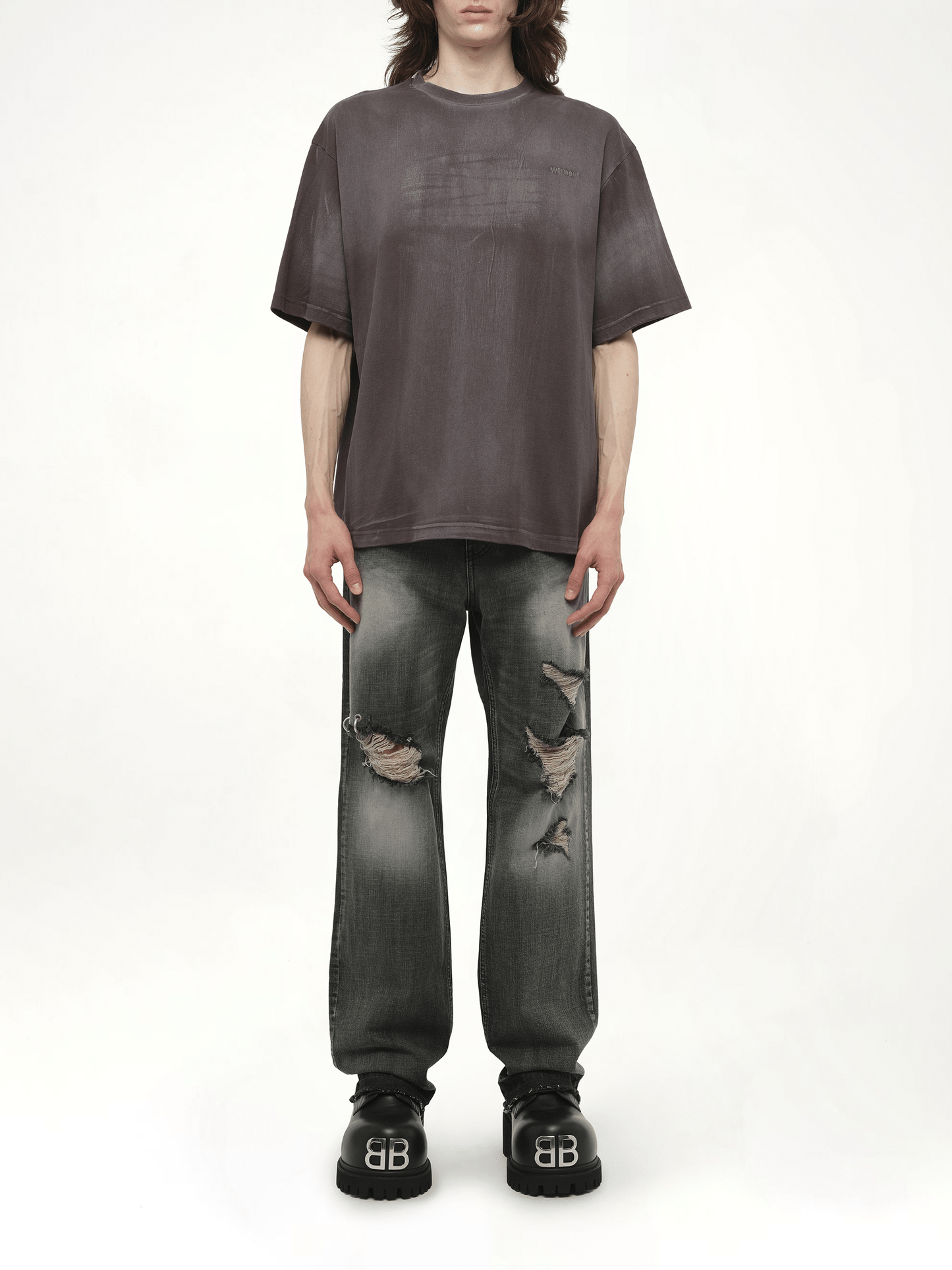 Spray Logo T-Shirt in Charcoal