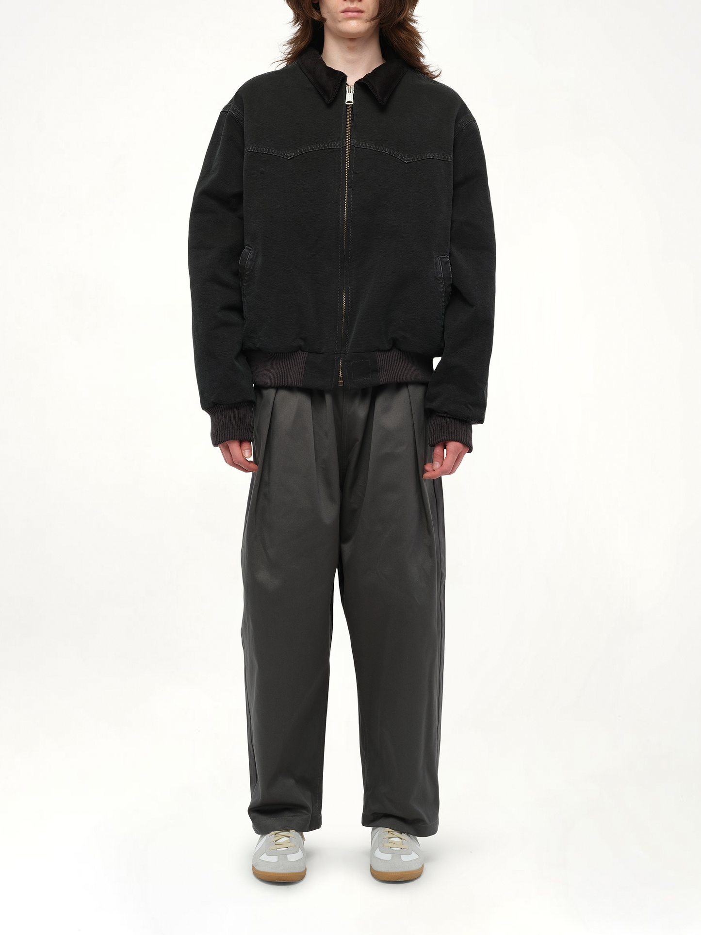 Workwear Jacket in Washed Black