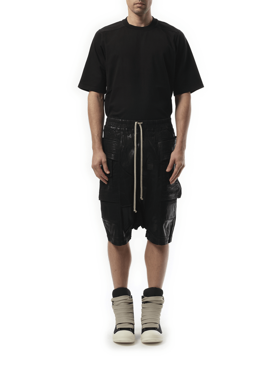 Rick Owens Drkshdw Foil Denim Creatch Cargo Pods in Black