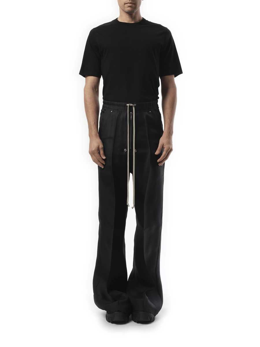 Rick Owens Silk Wide Bela Pants in Black