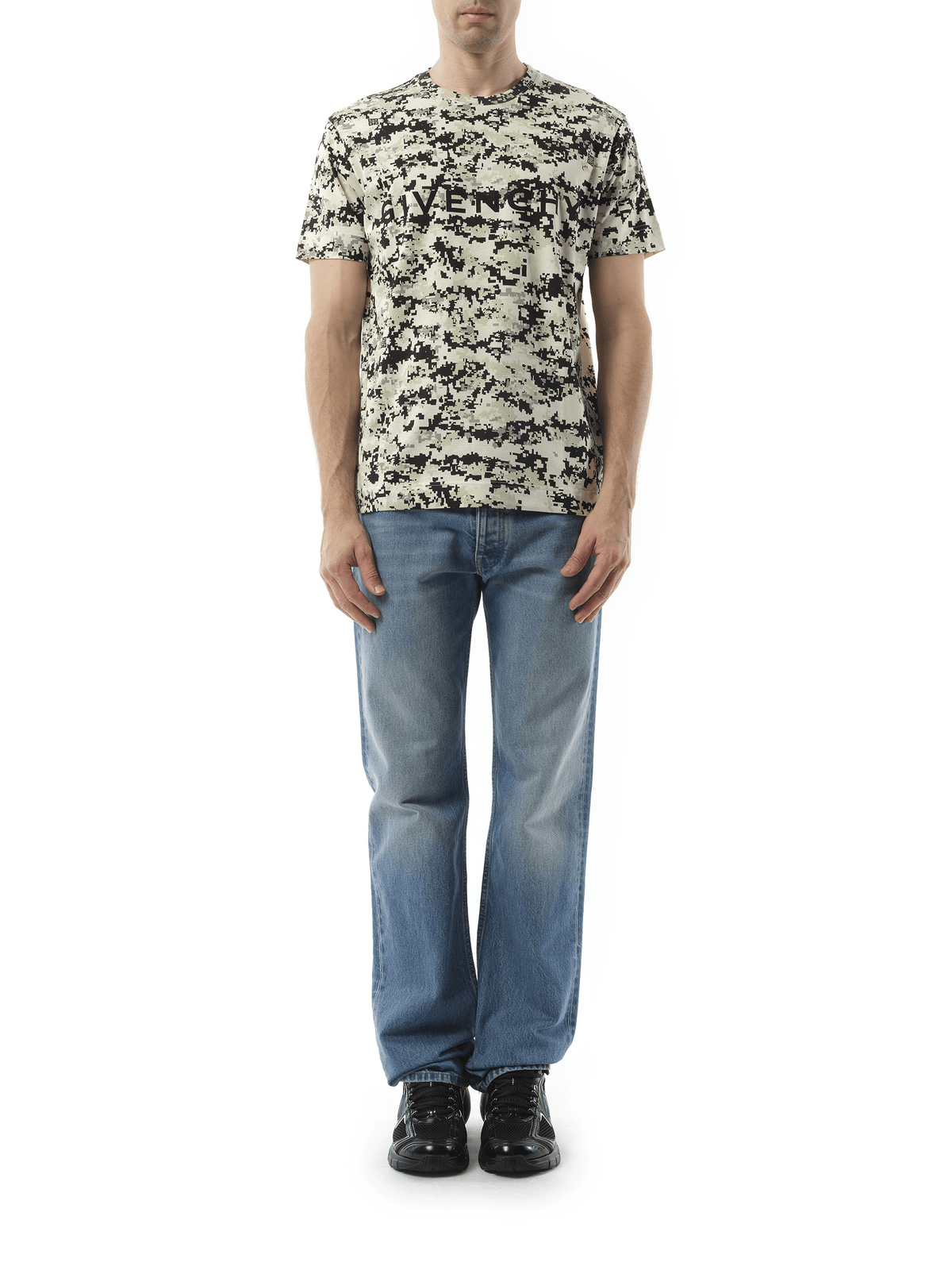 Givenchy Camo All Over T-Shirt in Beige/Black