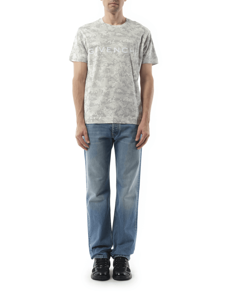 Givenchy Camo All Over T-Shirt in Pearl Grey