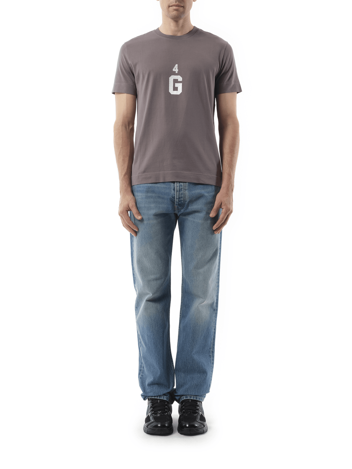 Givenchy Four G Dyed Logo T-Shirt in Quartz Grey