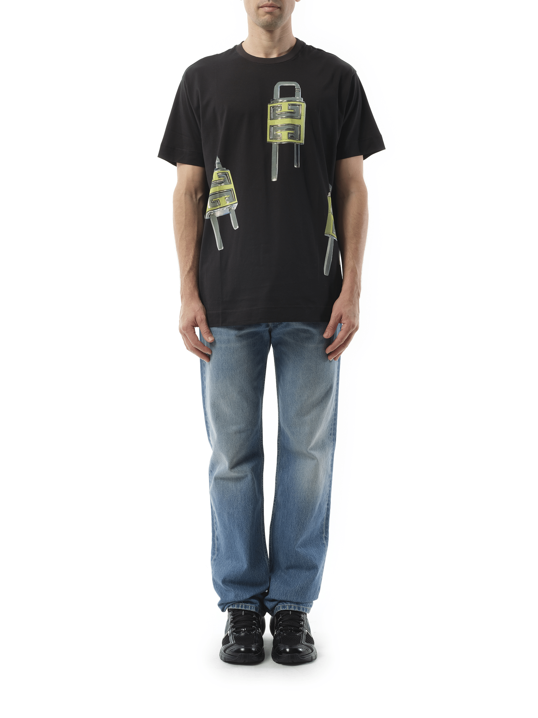 Givenchy U-Lock Print T-Shirt in Black
