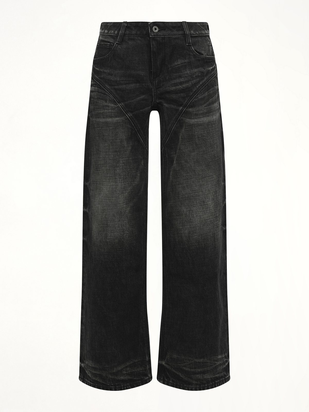 Dirty Wash Straight Jeans in Black