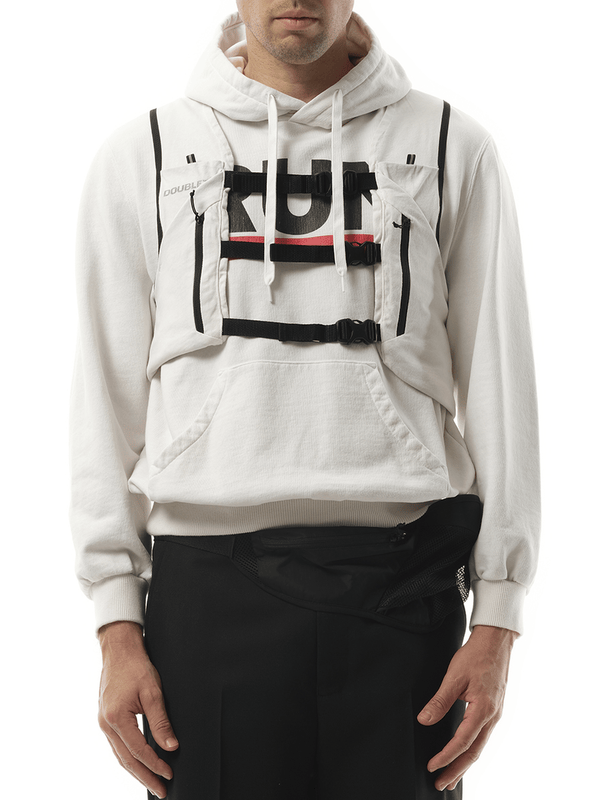 Doublet Trail Vest Hoodie in White