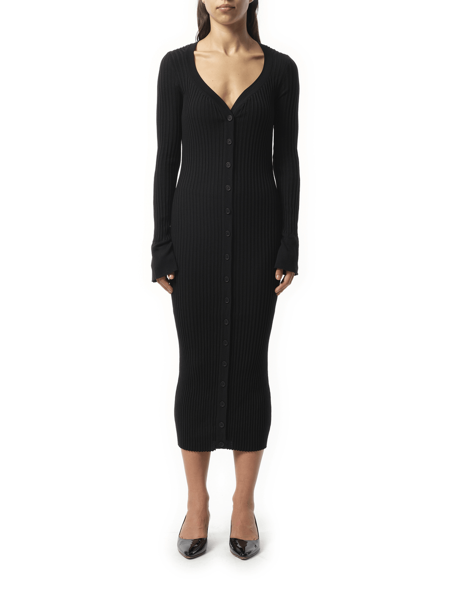 Long Knit Dress in Black
