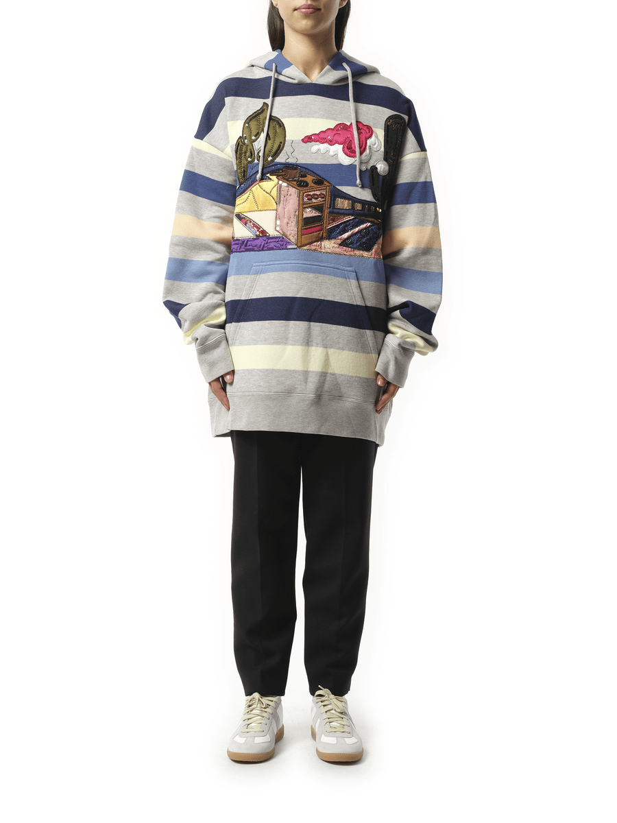 Long Sleeve Hooded Sweatshirt in Navy