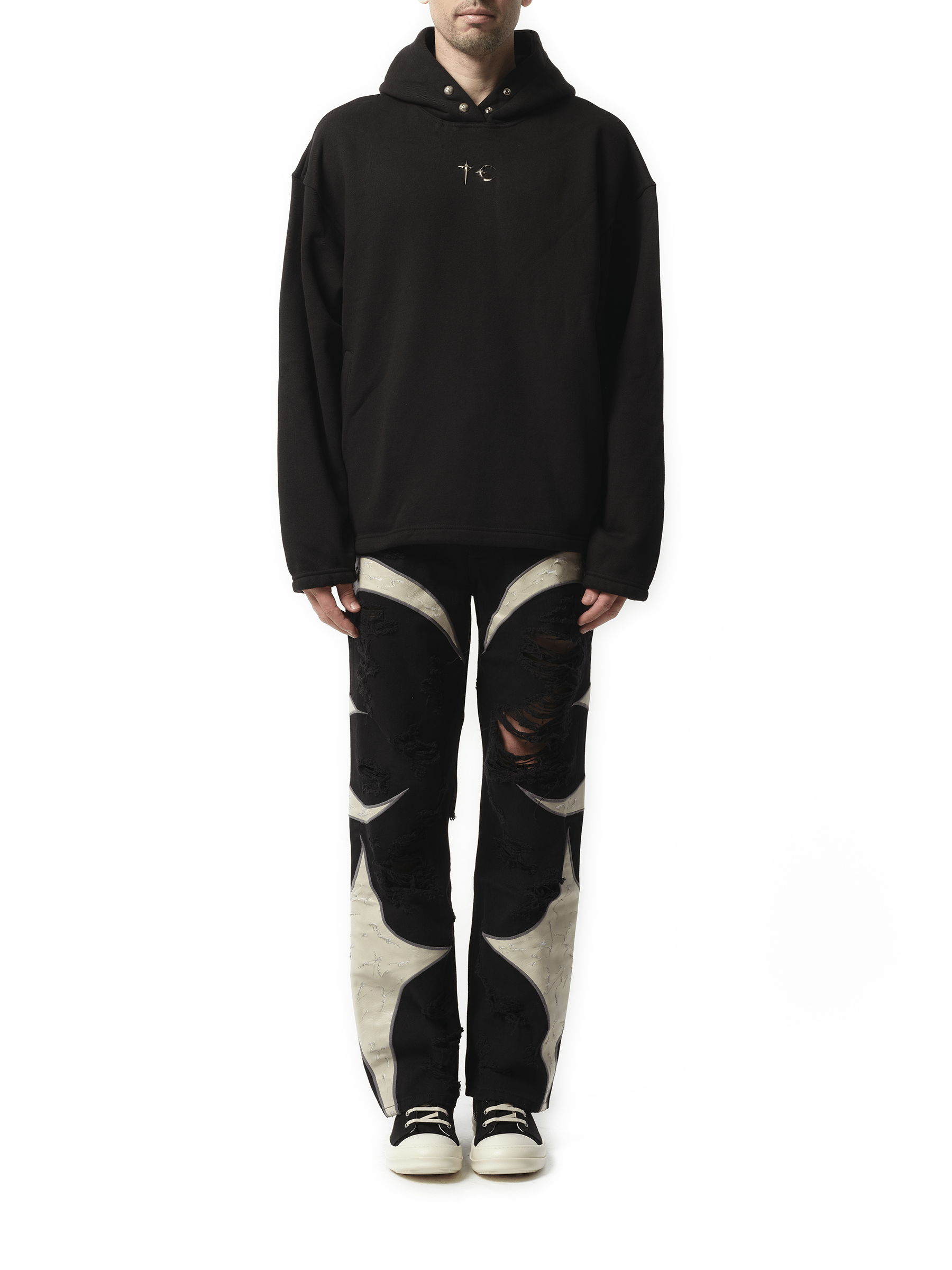 Thug Club Color Emblem Hoodie in Black