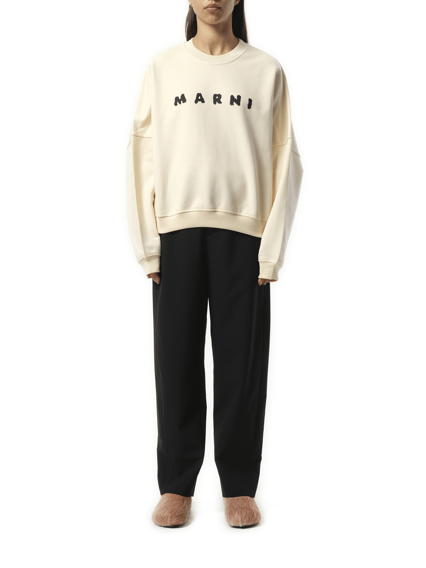 Marni Logo Sweatshirt in Ivory