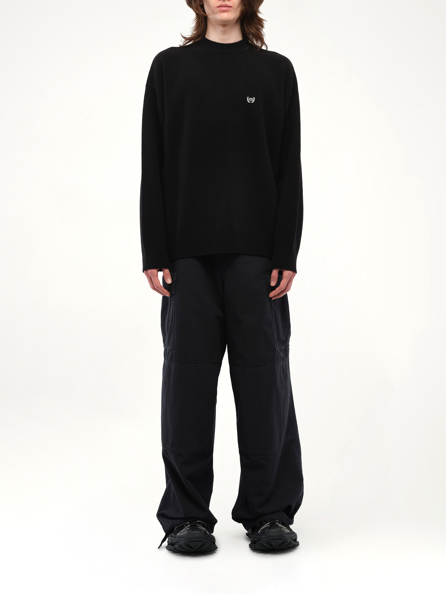 Balenciaga Wool Embroidery Sweater in Black