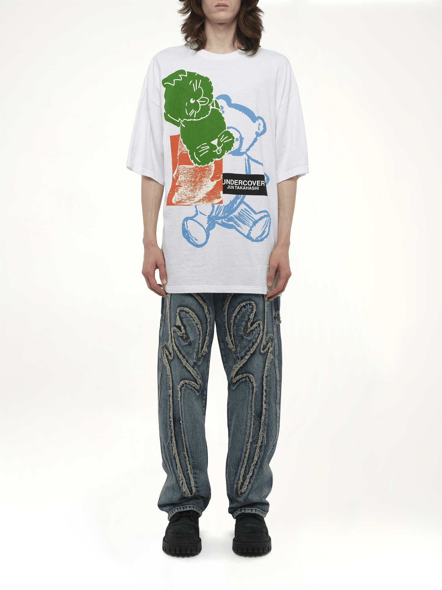 Undercover Collage Print T-Shirt in White