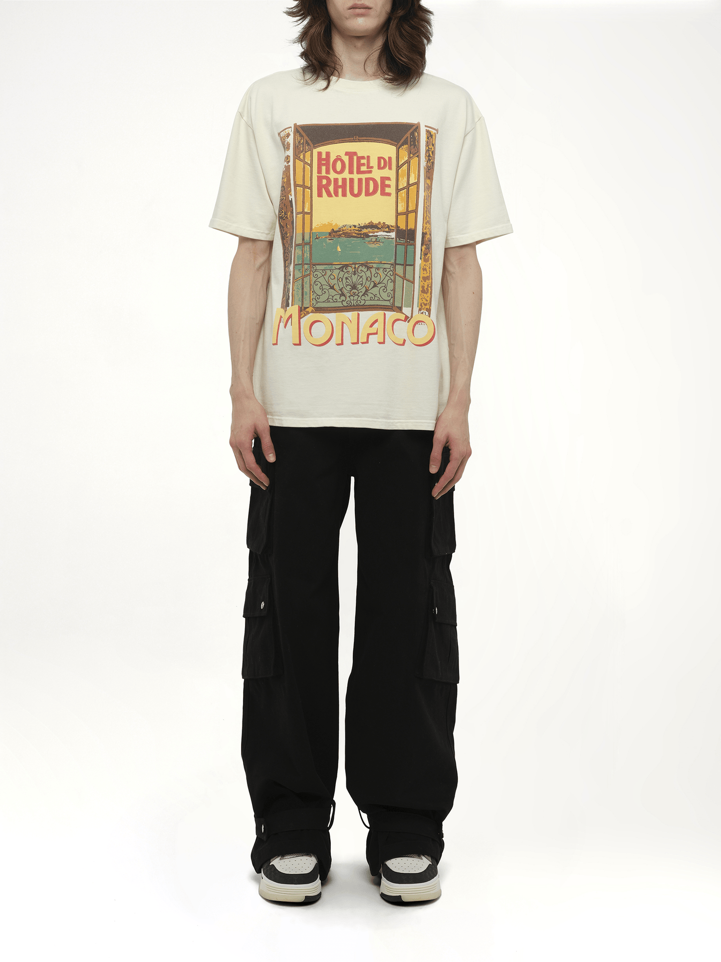 Rhude Hotel Di Monaco T-Shirt in Vintage White