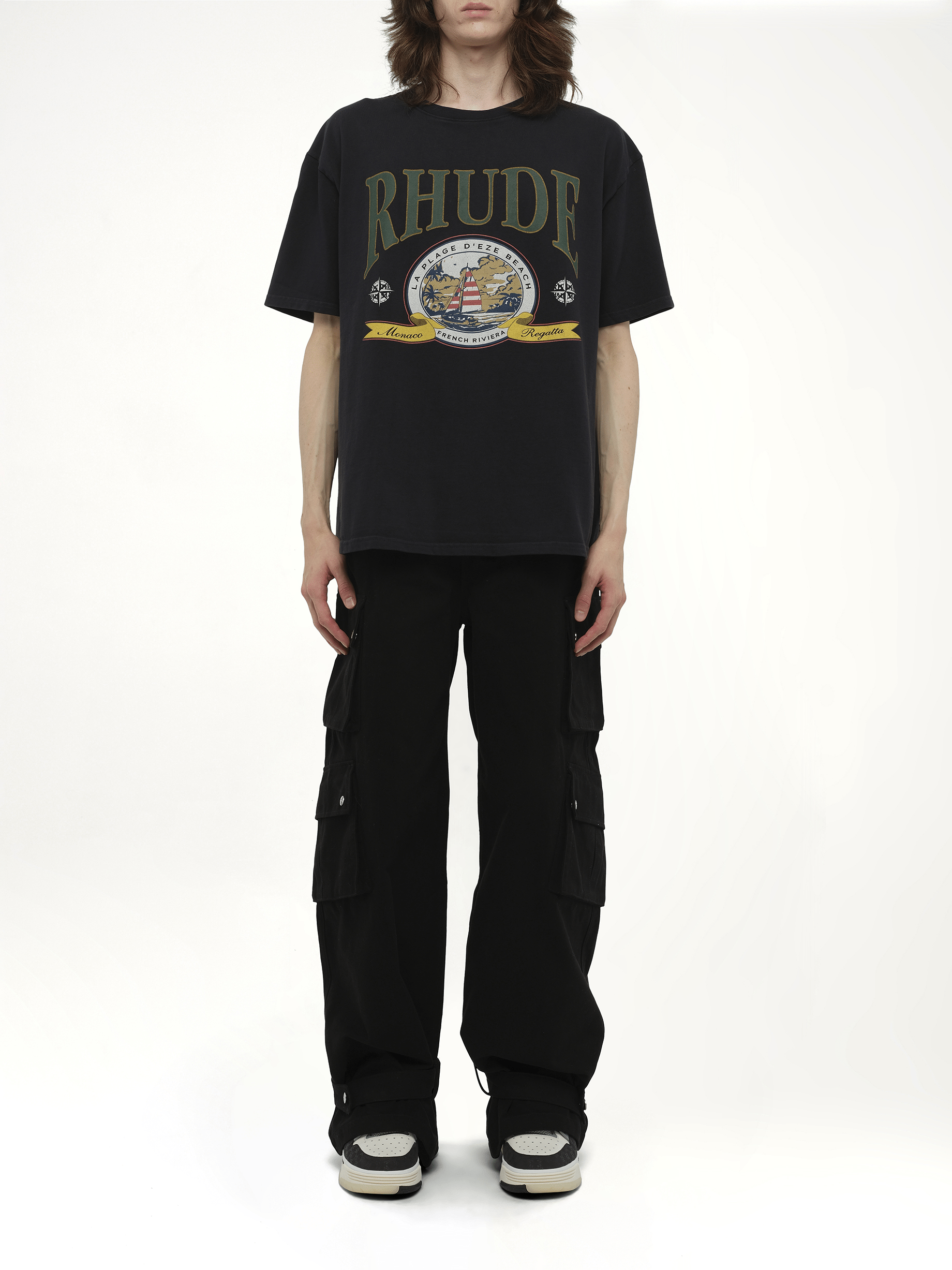 Rhude Monaco Regatta T-Shirt in Vintage Black