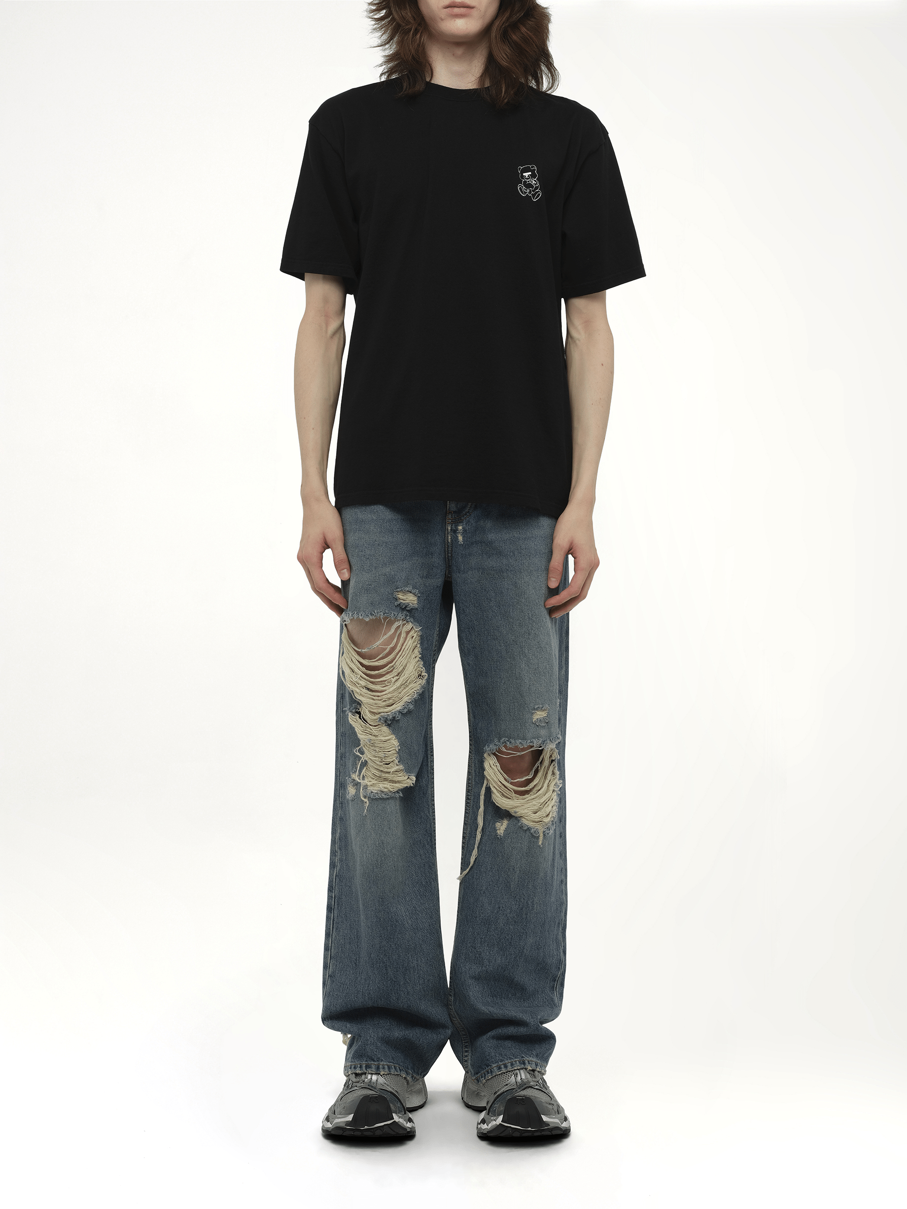 Undercover Small Teddy Bear Printed T-Shirt in Black