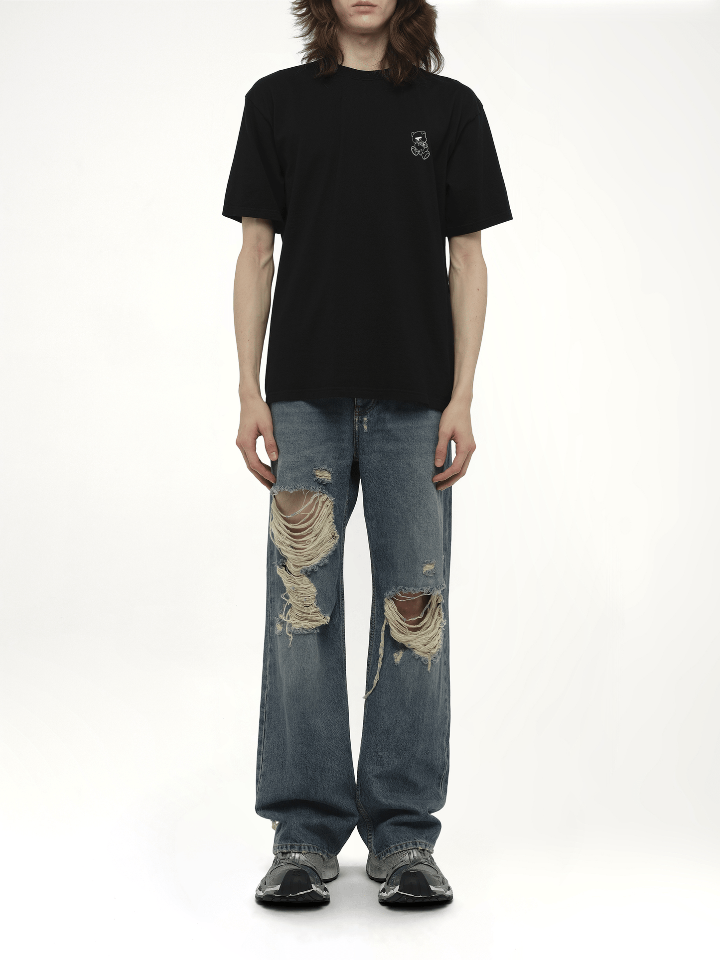 Undercover Small Teddy Bear Printed T-Shirt in Black