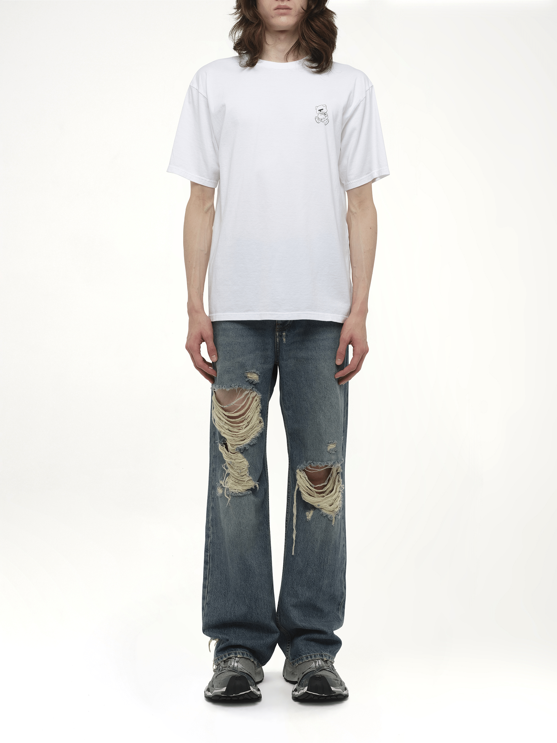 Undercover Small Teddy Bear Printed T-Shirt in White