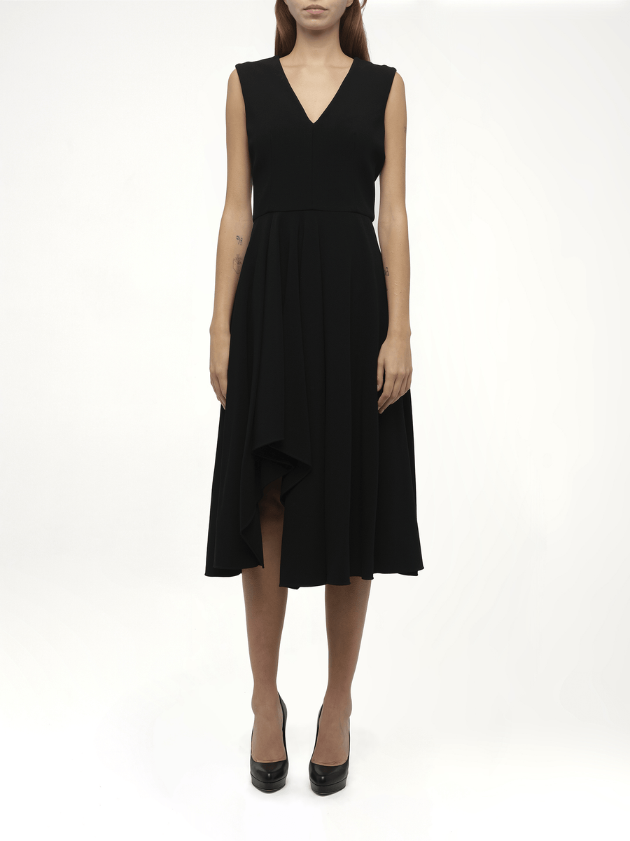 Amq - Crepe Dress in Black