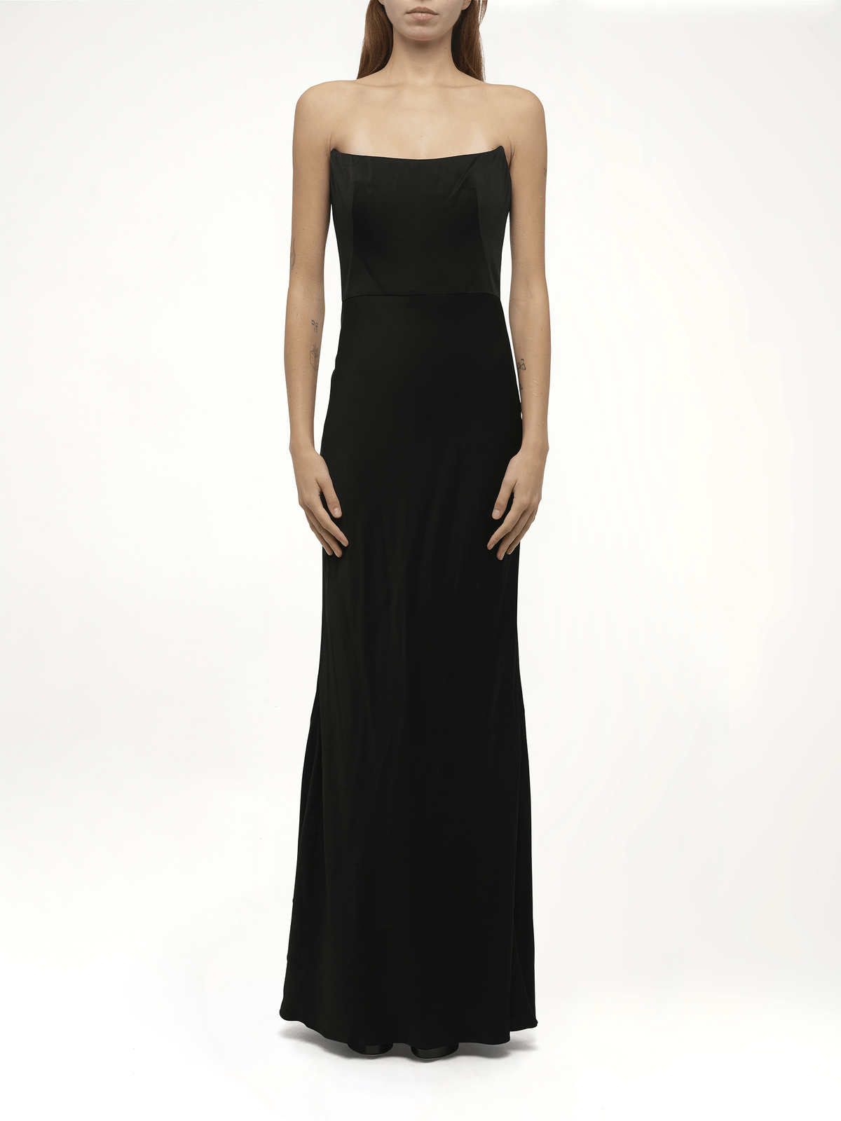 Amq - Fluid Satin Dress in Black