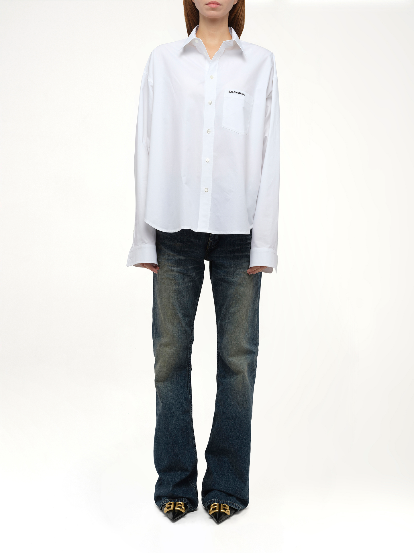 Balenciaga Regenerative Cotton Regular Shirt in White