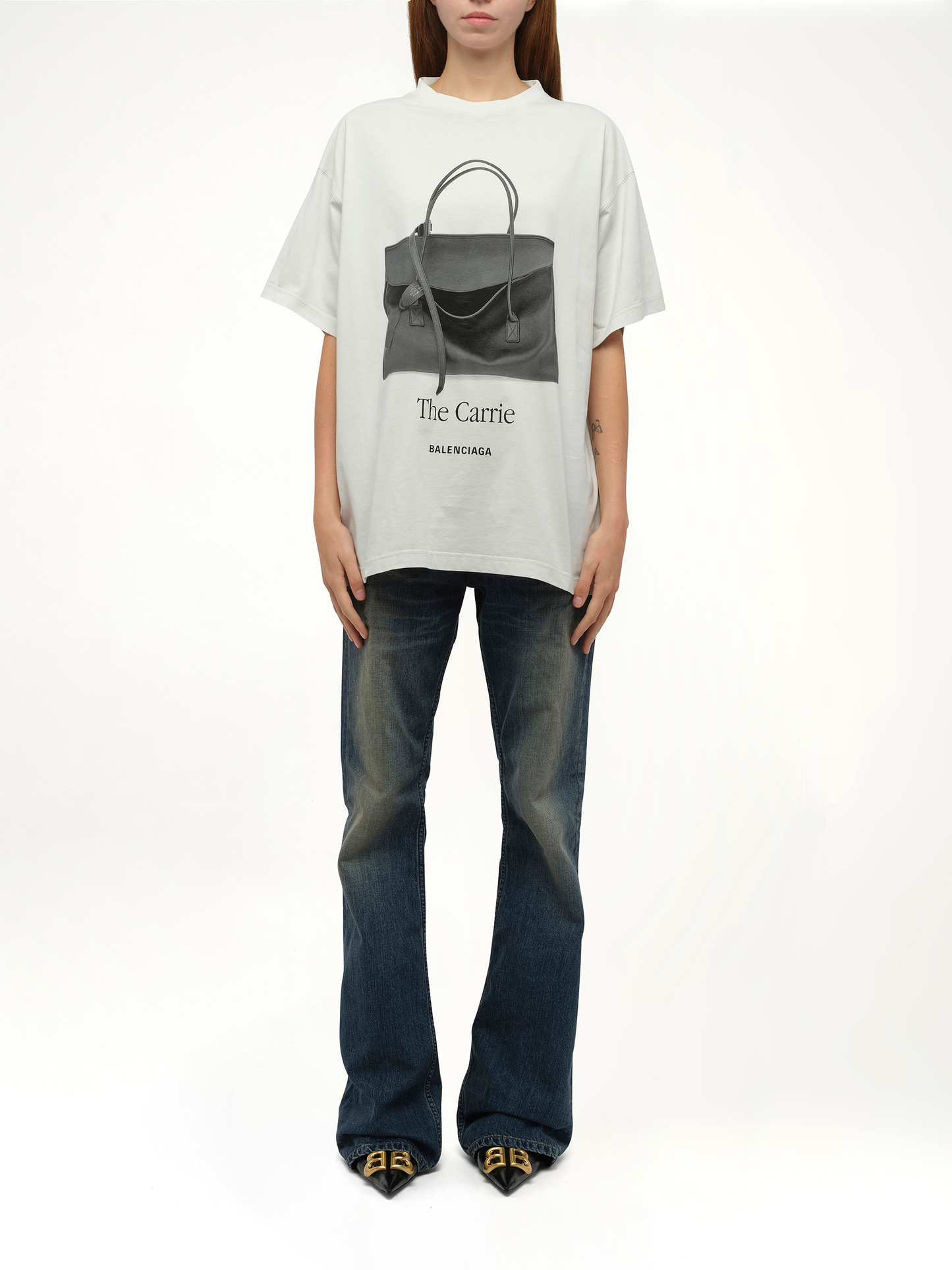 Balenciaga Holdallt Oversized T-Shirt in Dirty White