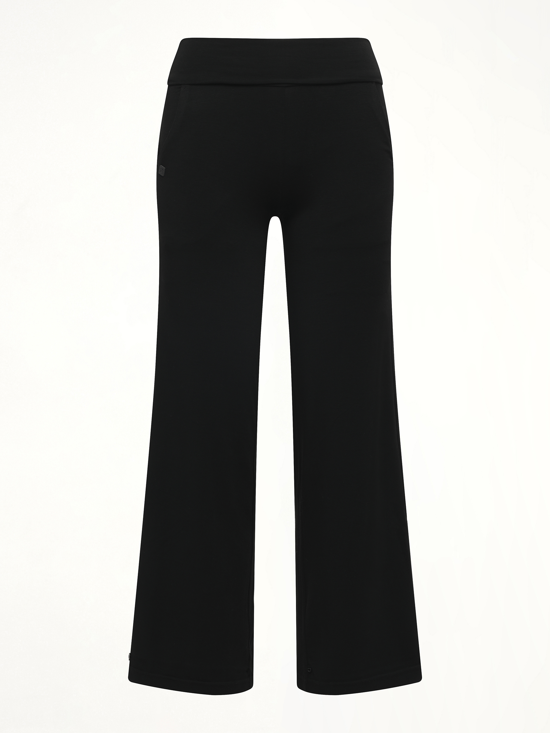 Afternoon Stretch Series - Folded High Waisted Pants in Black