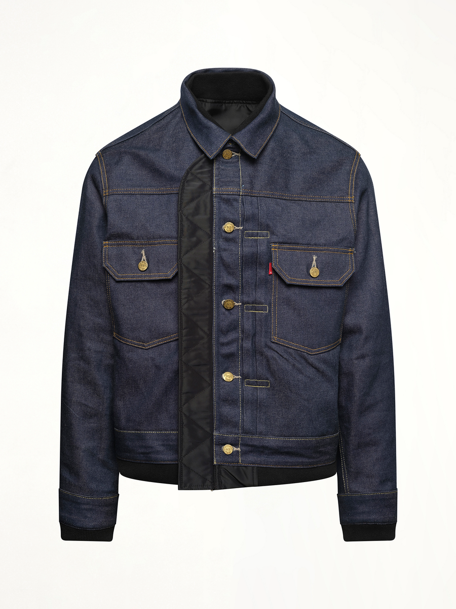 Levi's Denim x Nylon Twill Reversible Blouson in Indigo/Black