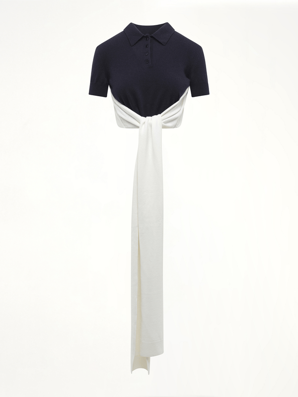 Loewe Polo Sweater in Navy/Ecru