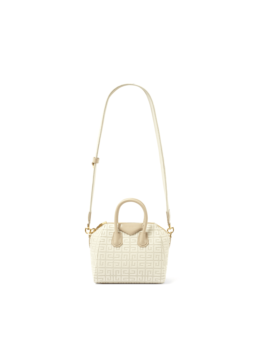 Givenchy Mini Antigona Bag in Monogram Canvas in Natural Beige