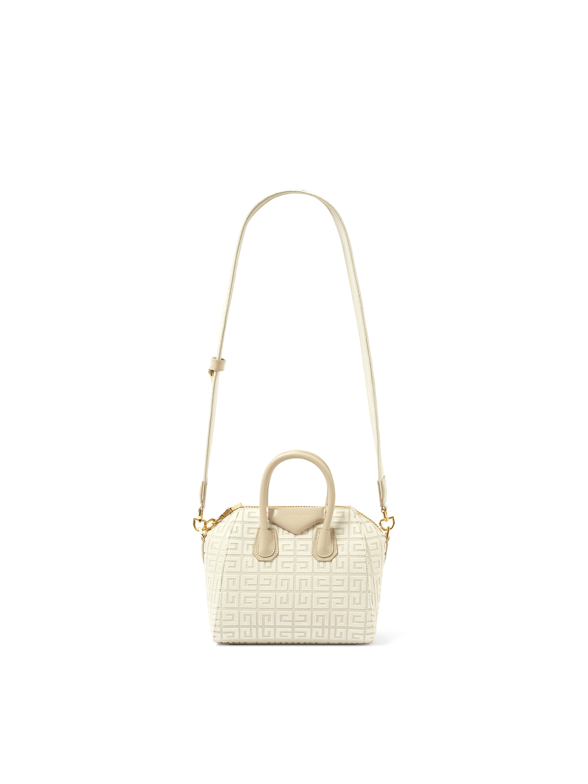 Givenchy Mini Antigona Bag in Monogram Canvas in Natural Beige
