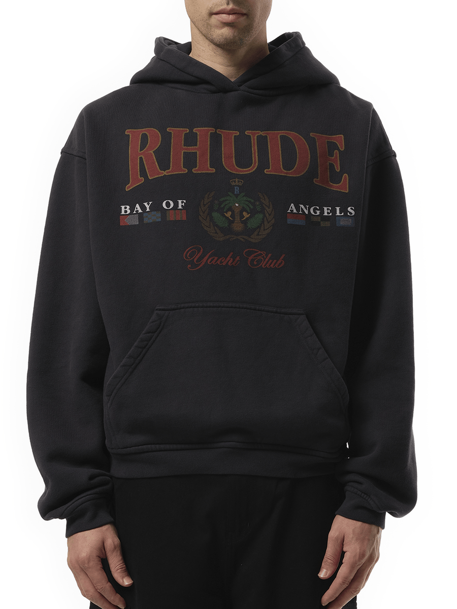 Rhude Bay of Angels Yacht Hoodie in Vintage Black
