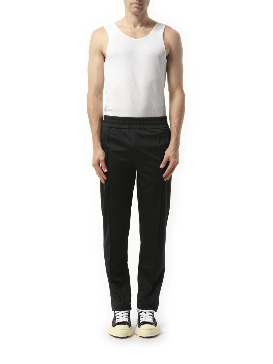 Palm Angels Back Curved Logo Track Pants in Black/Off White