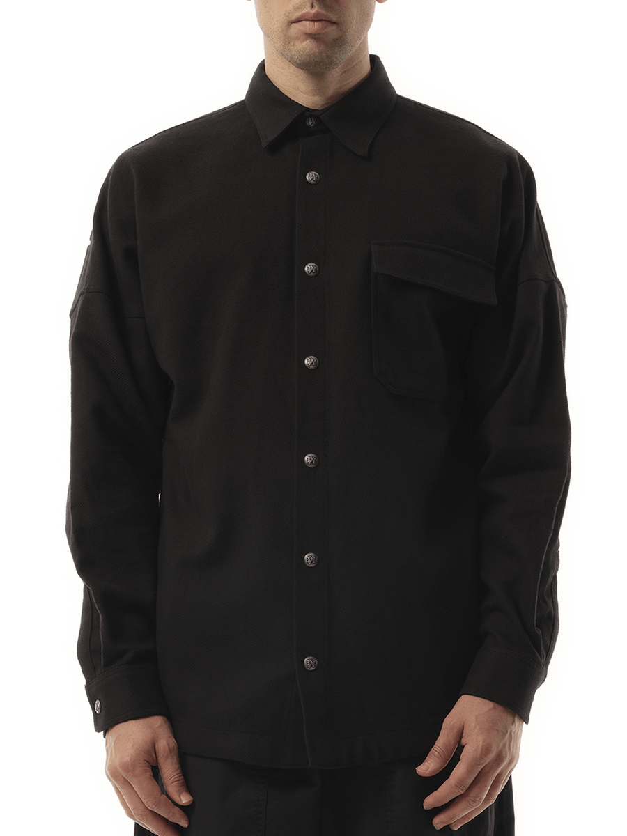 Palm Angels Classic Logo Overshirt in Black/Off White