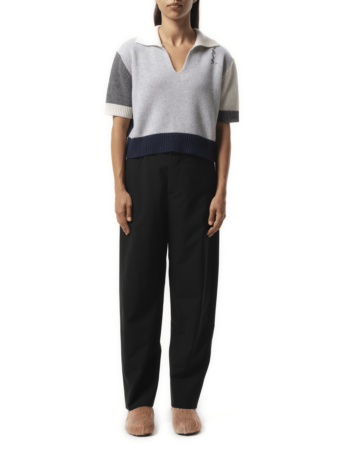 Marni V Neck Boxy Sweater in Sodium