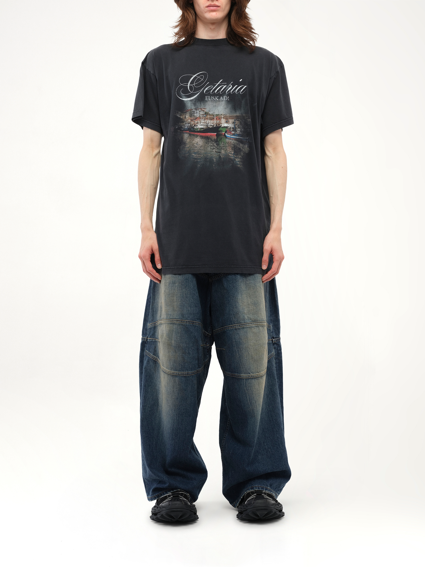 Balenciaga Getaria Oversized T-Shirt in Faded Washed Black