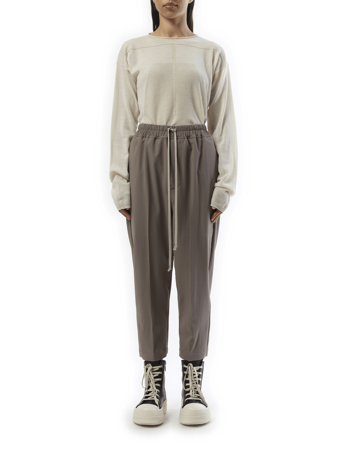 Rick Owens Drawstring Astaires Cropped in Dust