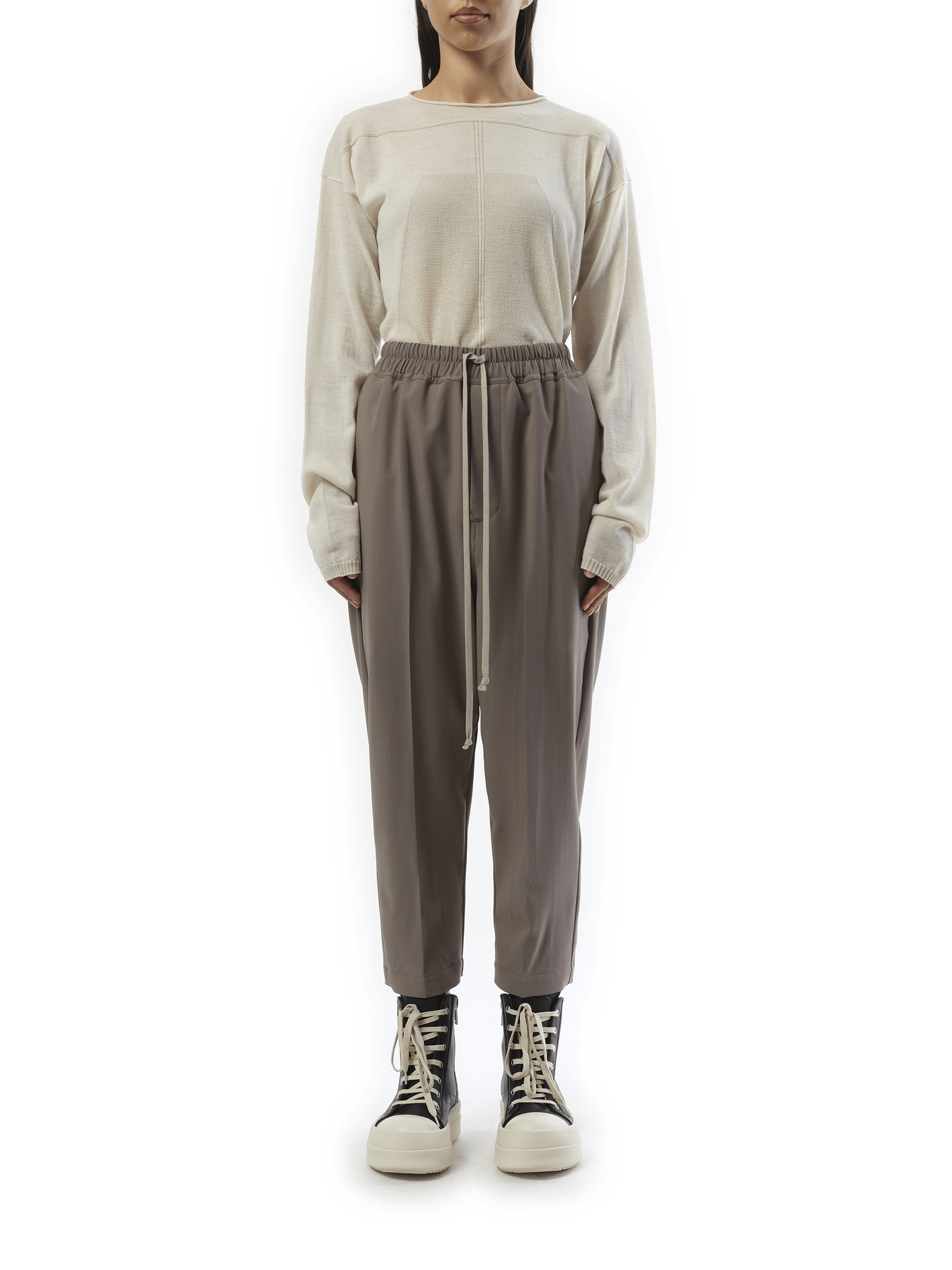 Rick Owens Drawstring Astaires Cropped in Dust