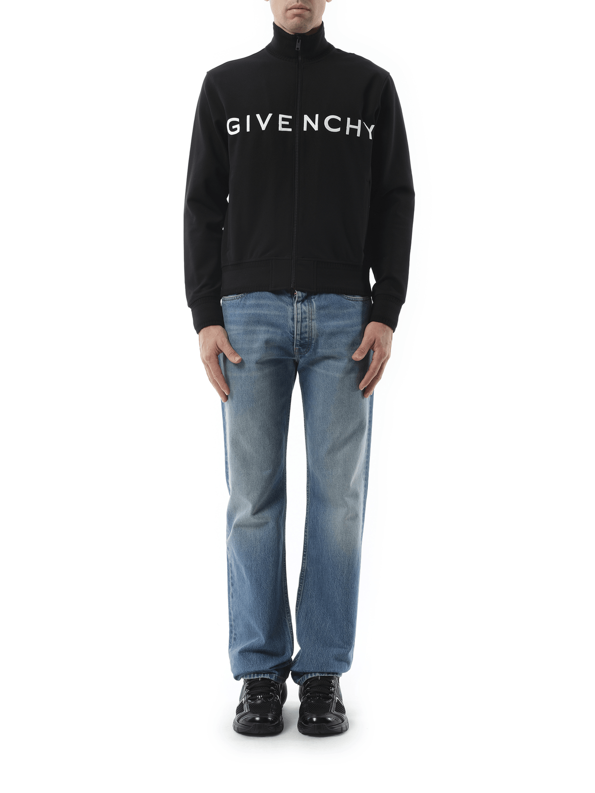 Givenchy Dove Tracksuit Zip Through Sweatshirt in Black