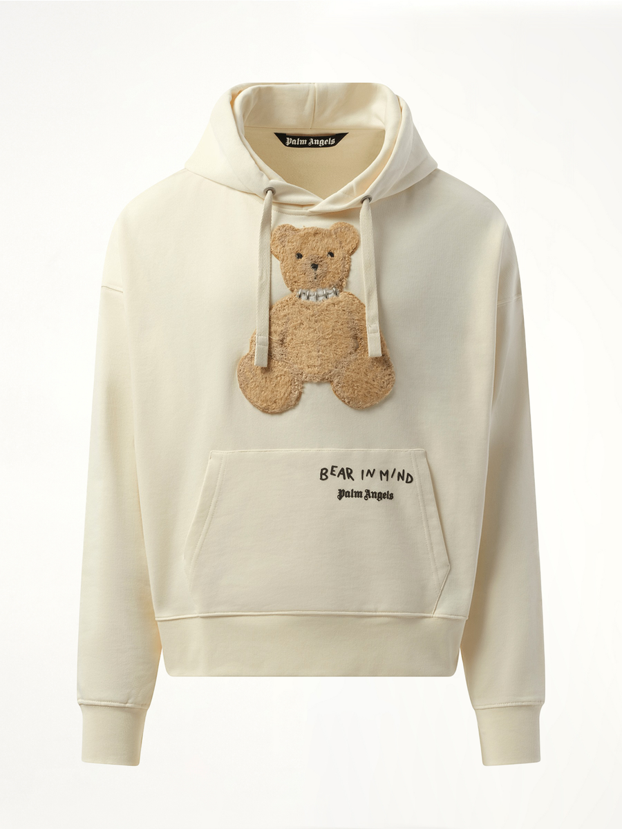 Bear in Mind Hoodie in Off White/Brown