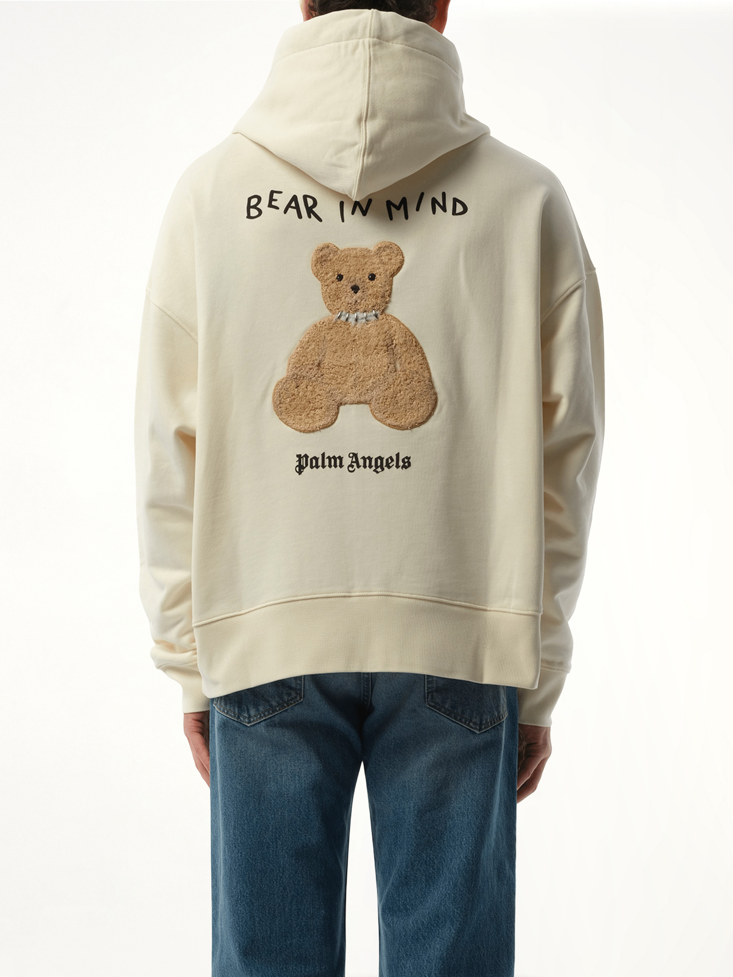 Bear in Mind Zip Hoodie in Off White/Brown