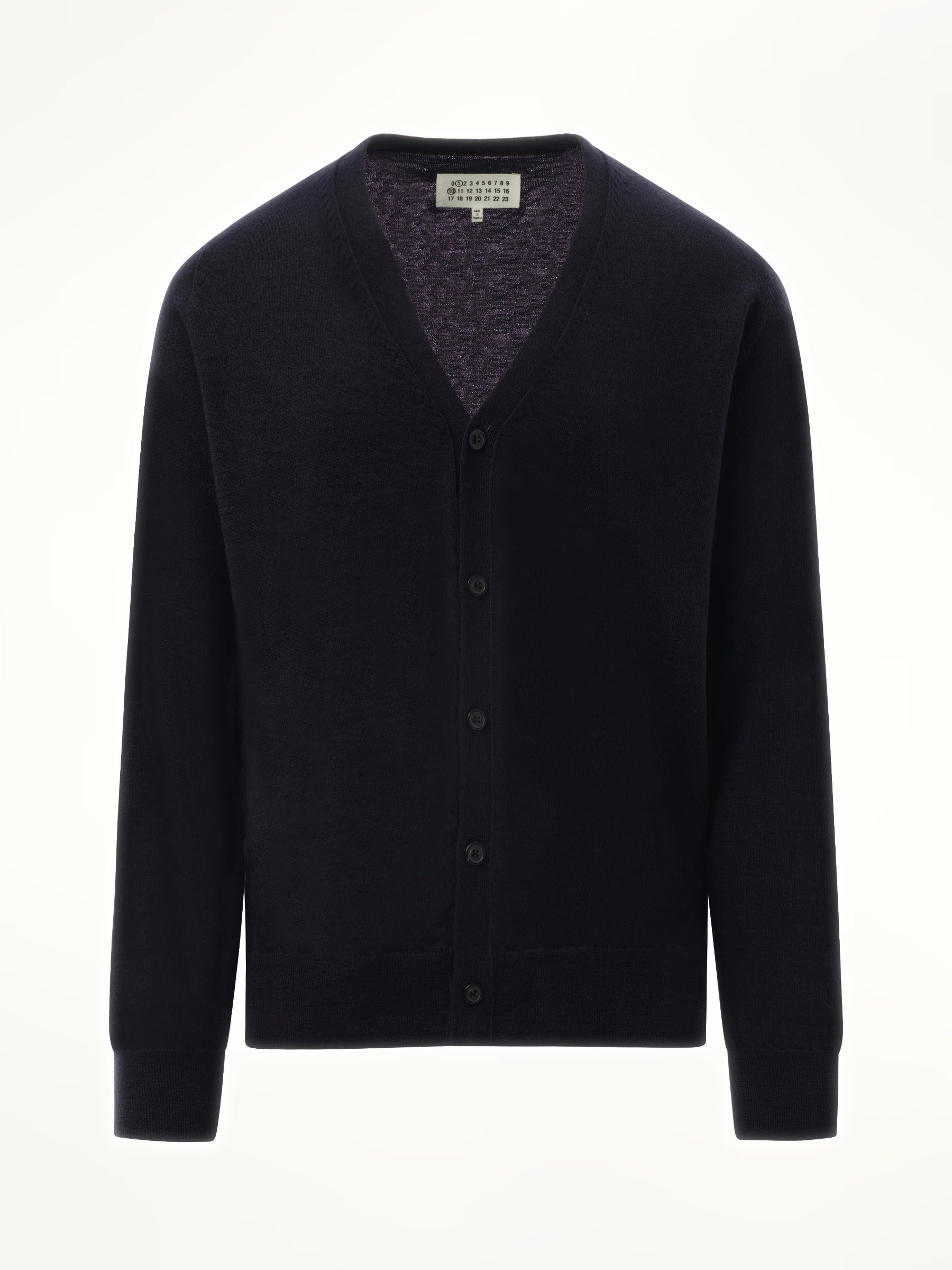 Maison Margiela Wool Cardigan in Dark Blue