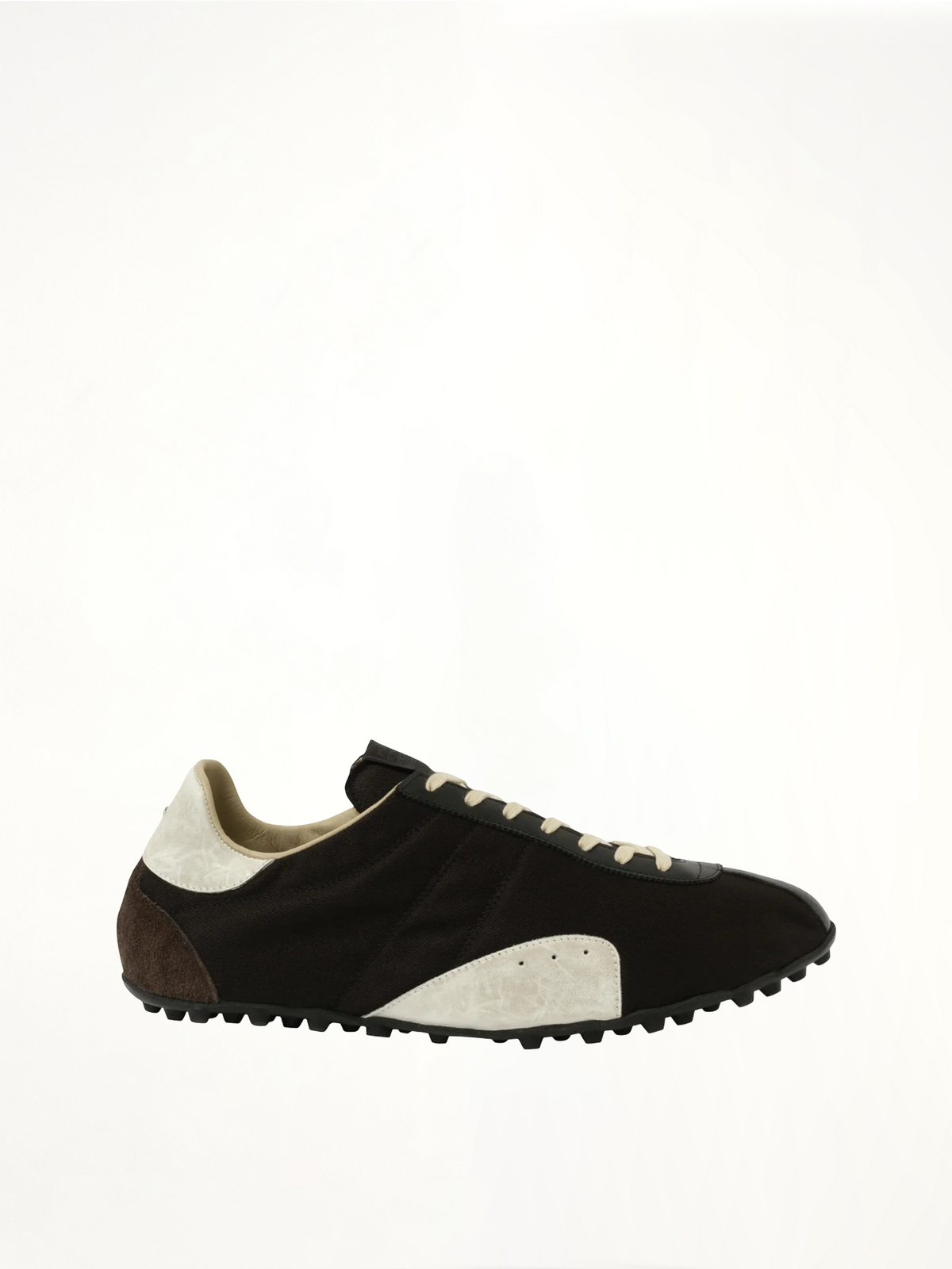 Sprinters Low Top Sneaker in Black/White/Anthracite Side View | MAISON MARGIELA