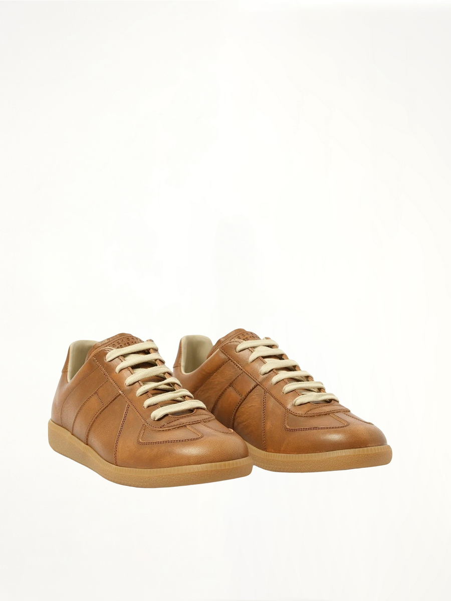 Vegetable Dyed Replica Sneaker in Safari Shade Front View | MAISON MARGIELA