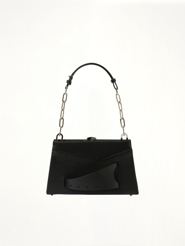Snatched Small Shoulder Clutch Bag in Black
