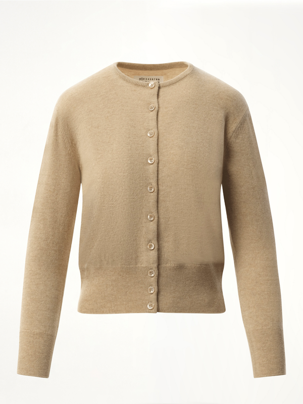 Virgin Wool Cardigan in Walnut