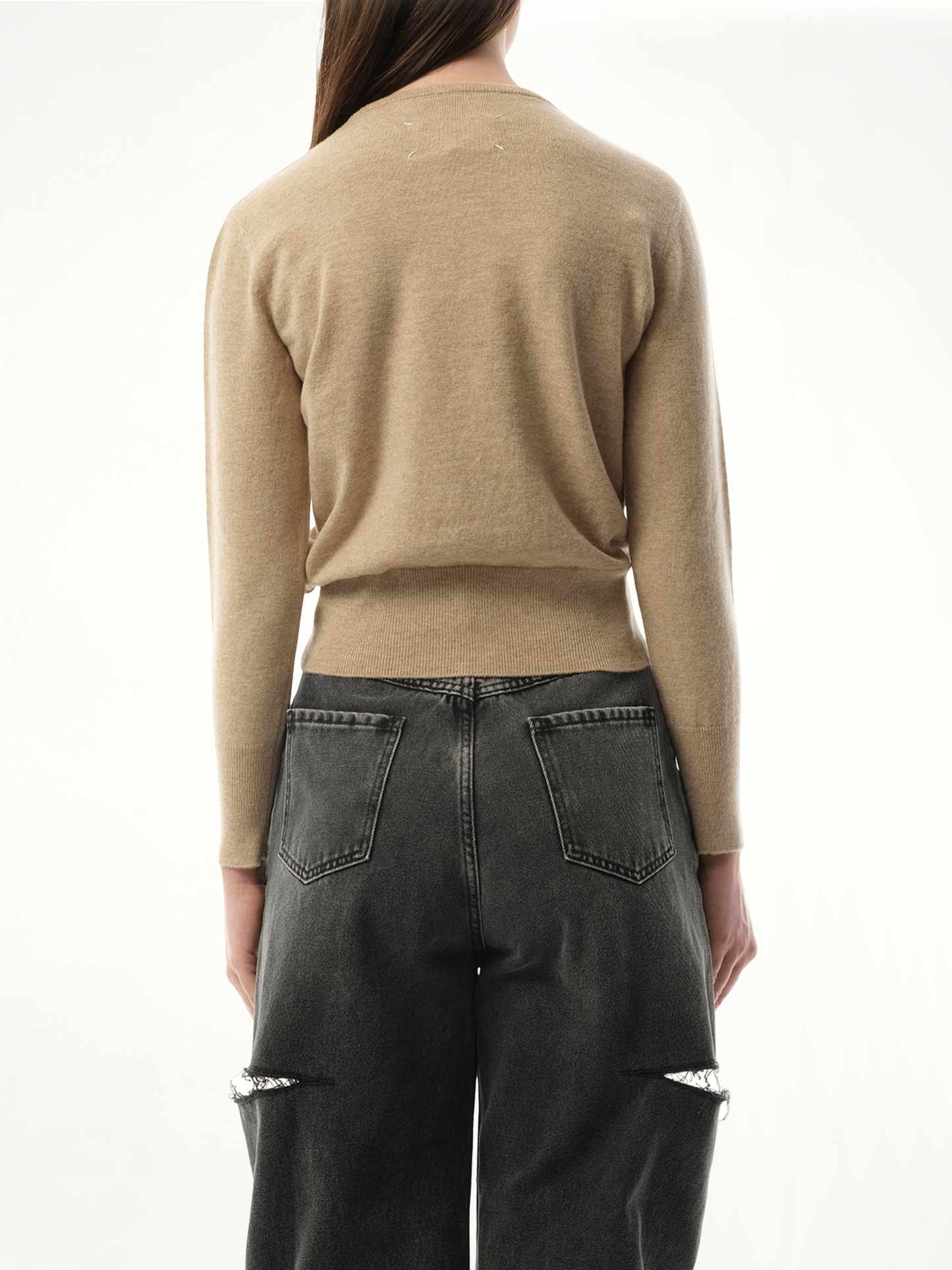 Virgin Wool Cardigan in Walnut